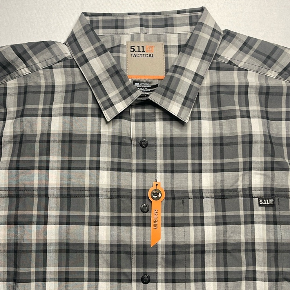 5.11 Tactical Wyatt Short Sleeve Volcanic Plaid Shirt‎ NWT Medium